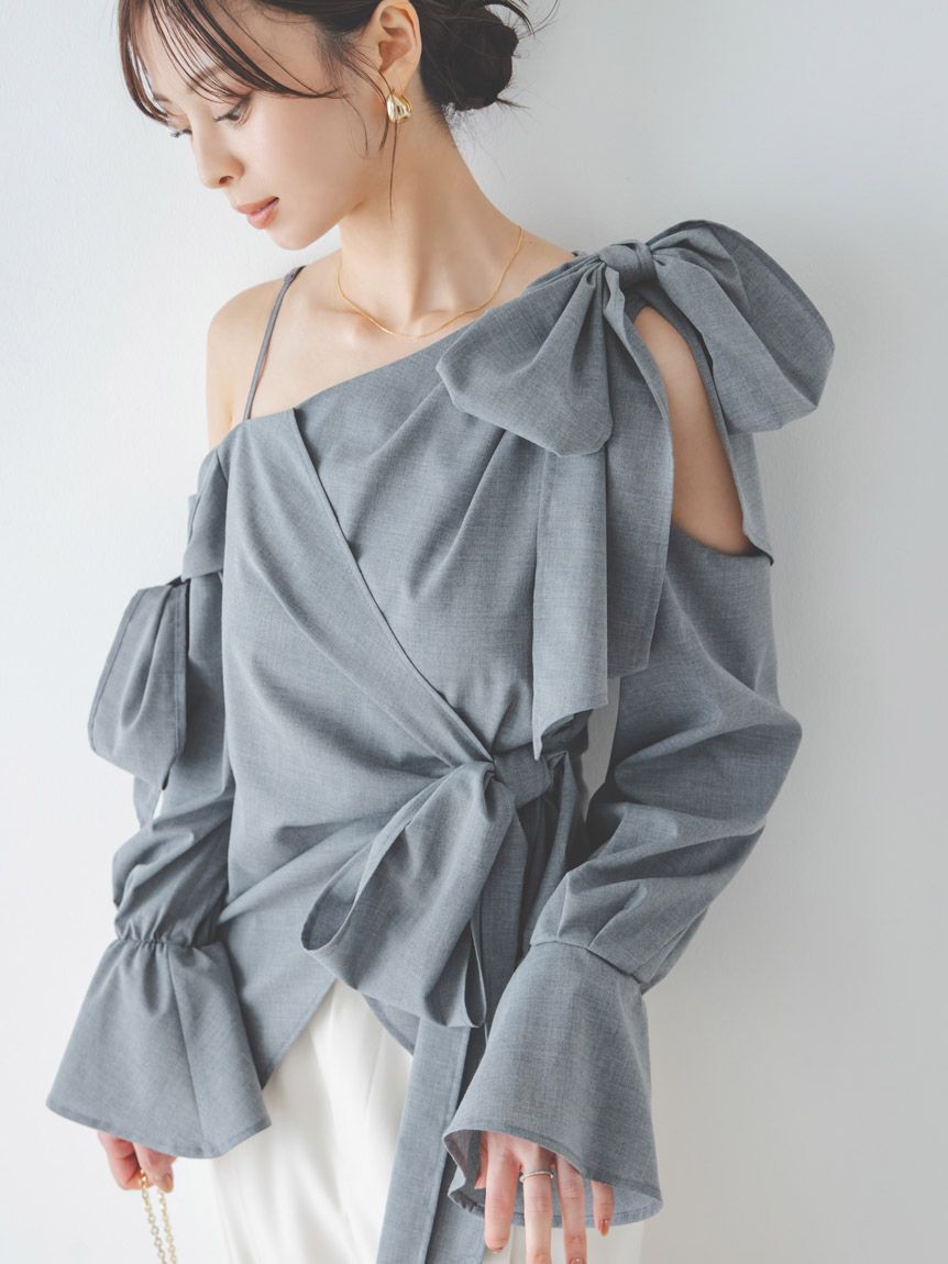 SNIDEL「リボンデザインブラウス」|シャツ・ブラウス|