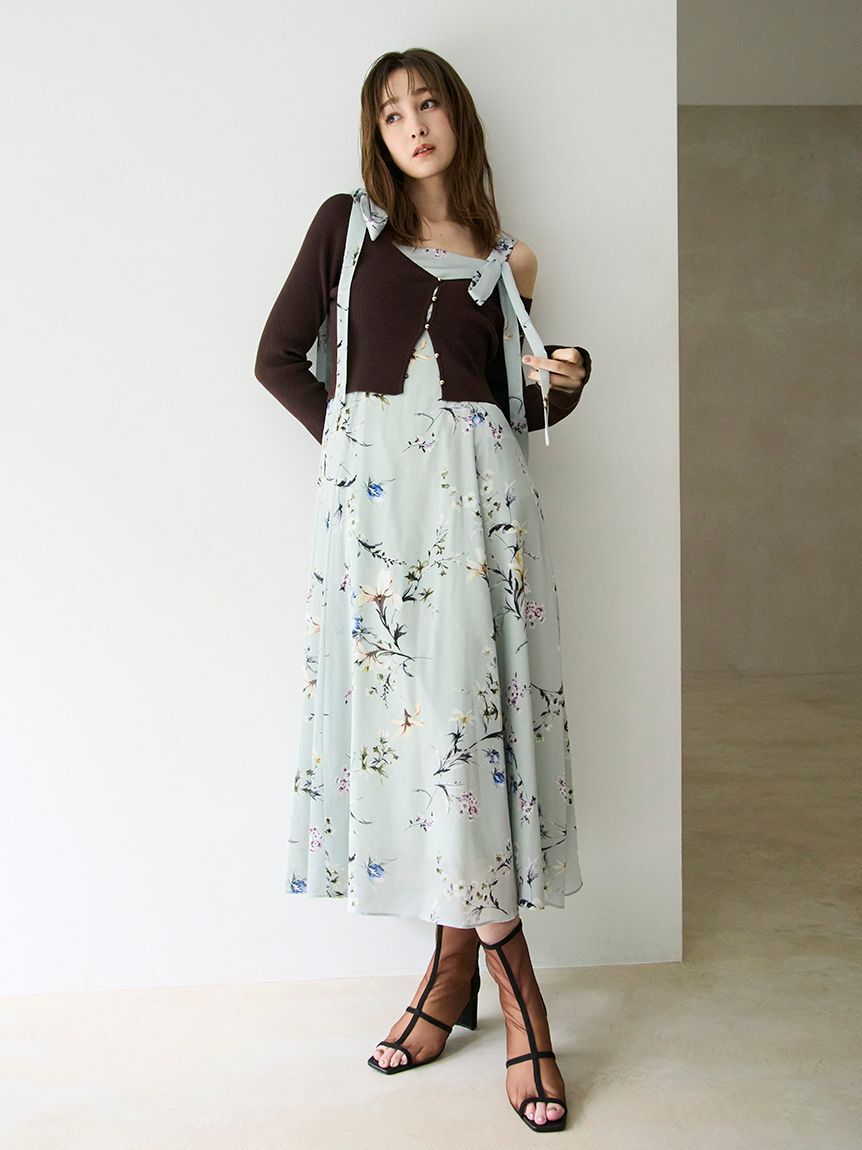 FRAY I.D「【限定カラー・00サイズ】リボンディテールフローラルワンピース」|ワンピース|MNT