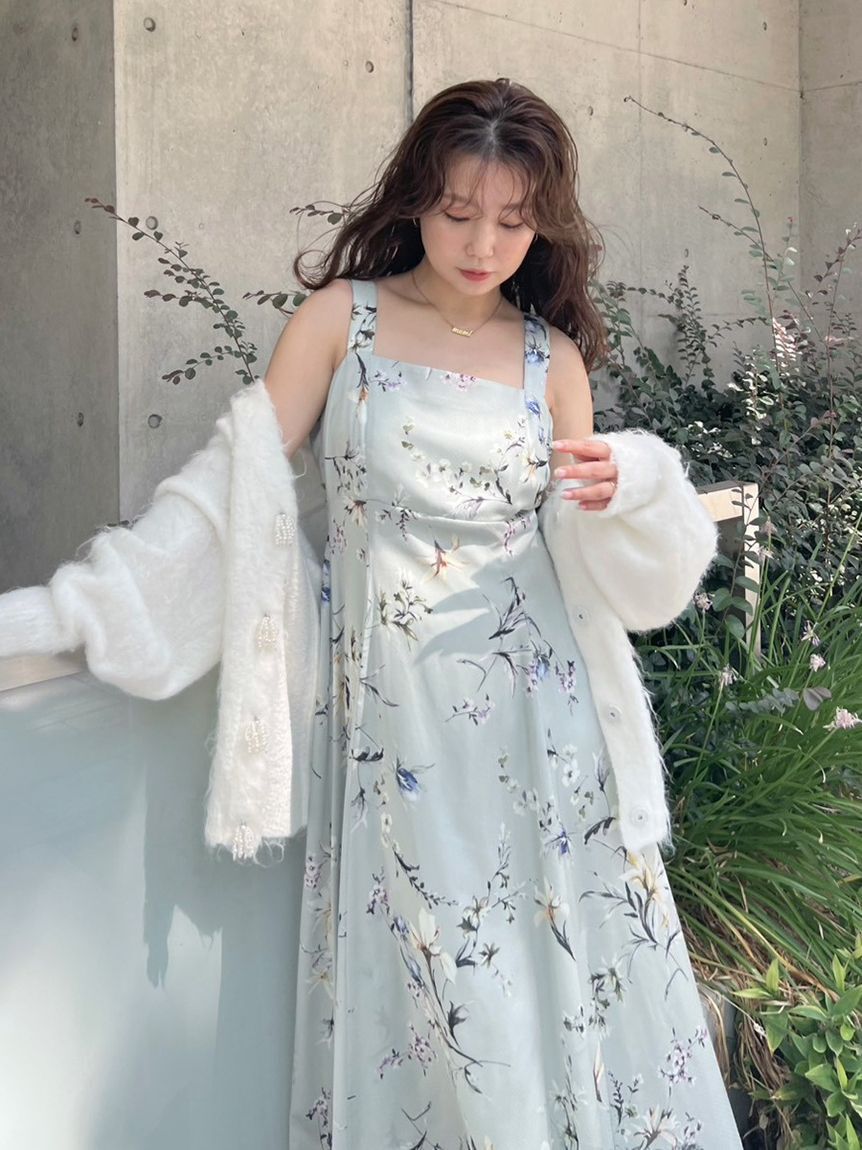 FRAY I.D「【限定カラー・00サイズ】リボンディテールフローラルワンピース」|ワンピース|