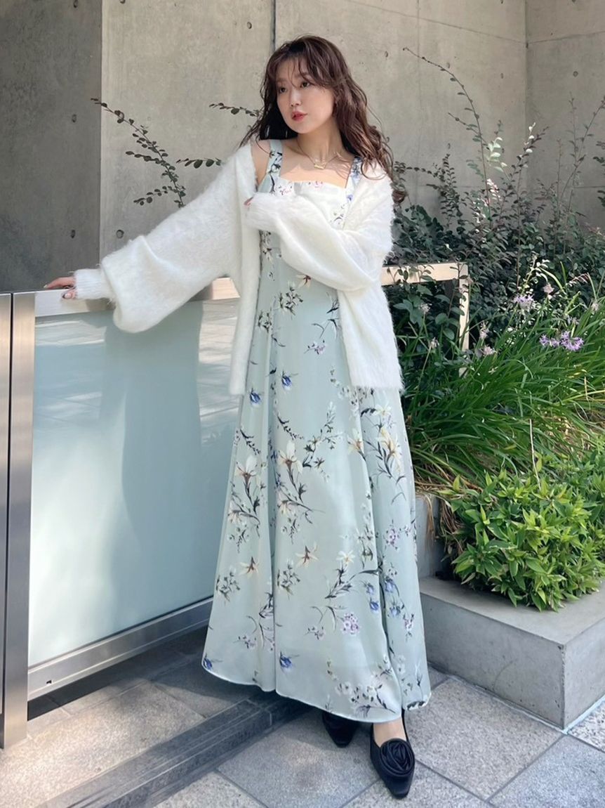 FRAY I.D「【限定カラー・00サイズ】リボンディテールフローラルワンピース」|ワンピース|