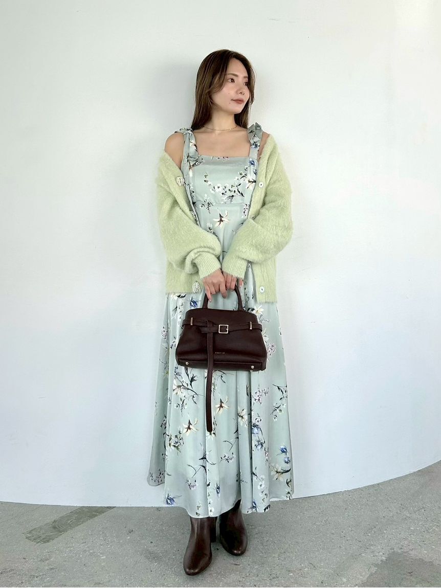 FRAY I.D「【限定カラー・00サイズ】リボンディテールフローラルワンピース」|ワンピース|