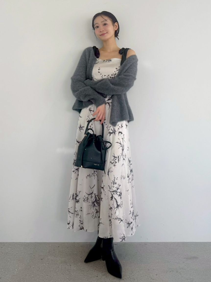 FRAY I.D「【限定カラー・00サイズ】リボンディテールフローラルワンピース」|ワンピース|