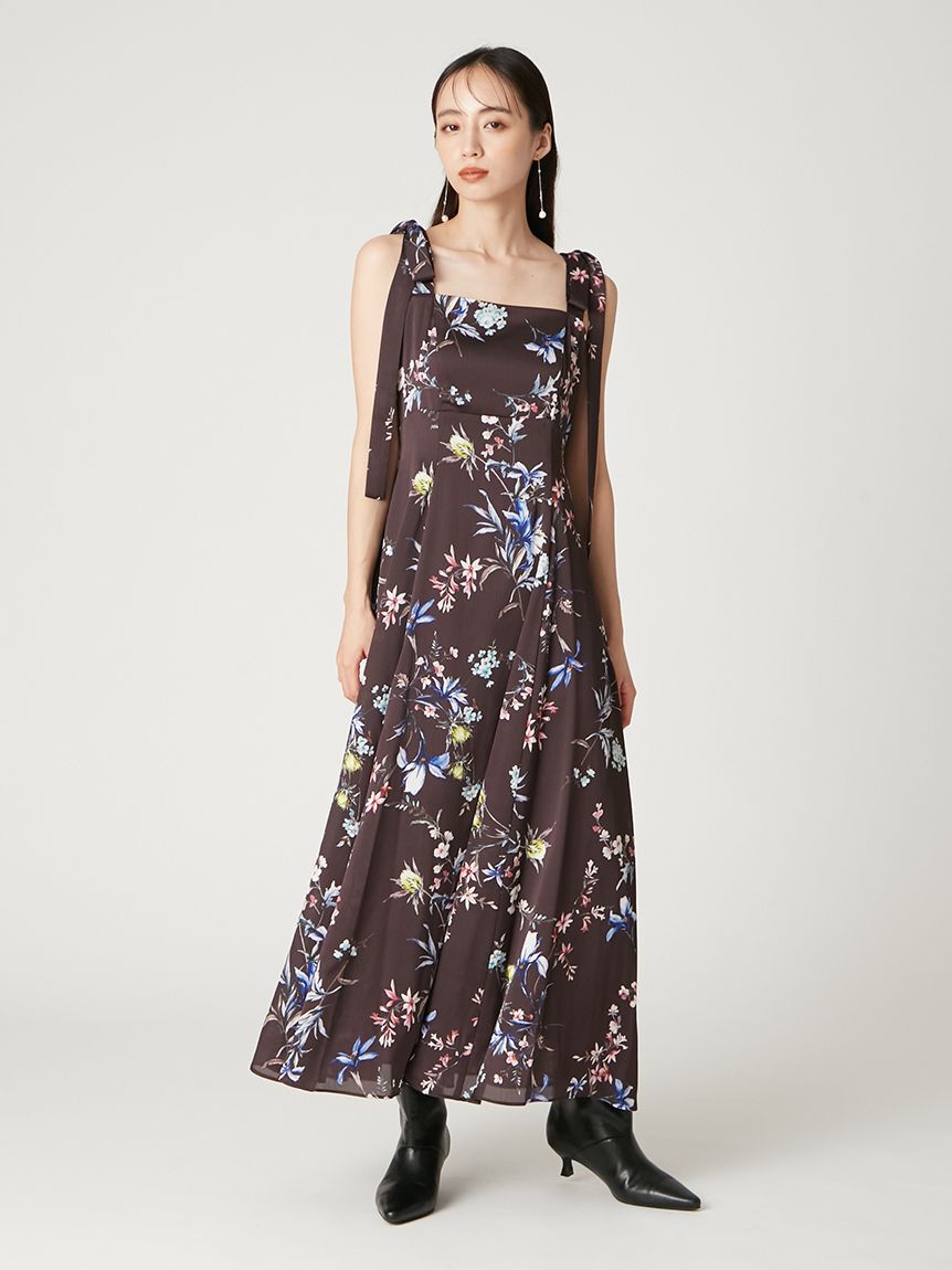 FRAY I.D「【限定カラー・00サイズ】リボンディテールフローラルワンピース」|ワンピース|