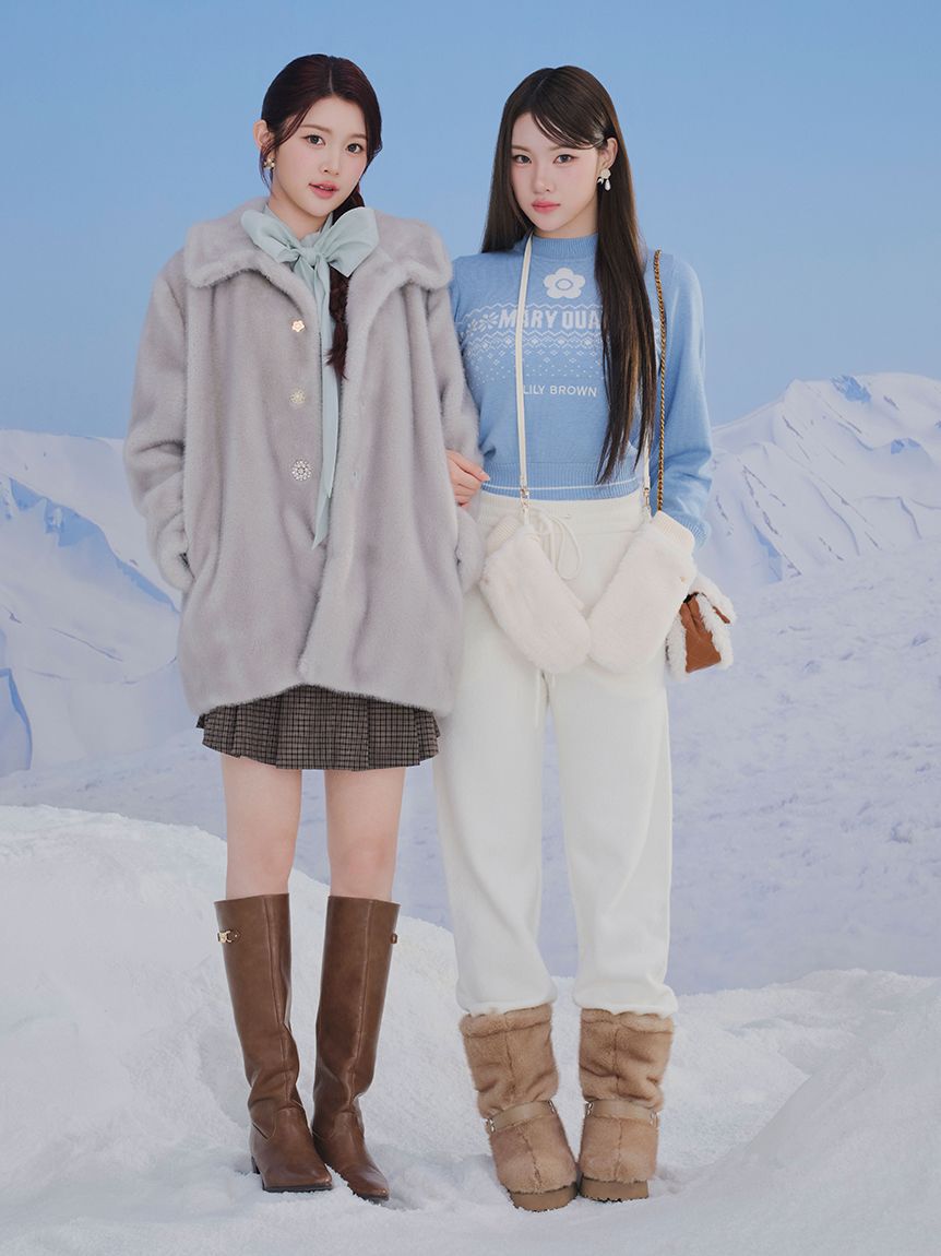 LILY BROWN「【LILY BROWN&times;MARY QUANT】デイジーモチーフファーミトン(Hearts2Hearts着用)」|手袋|