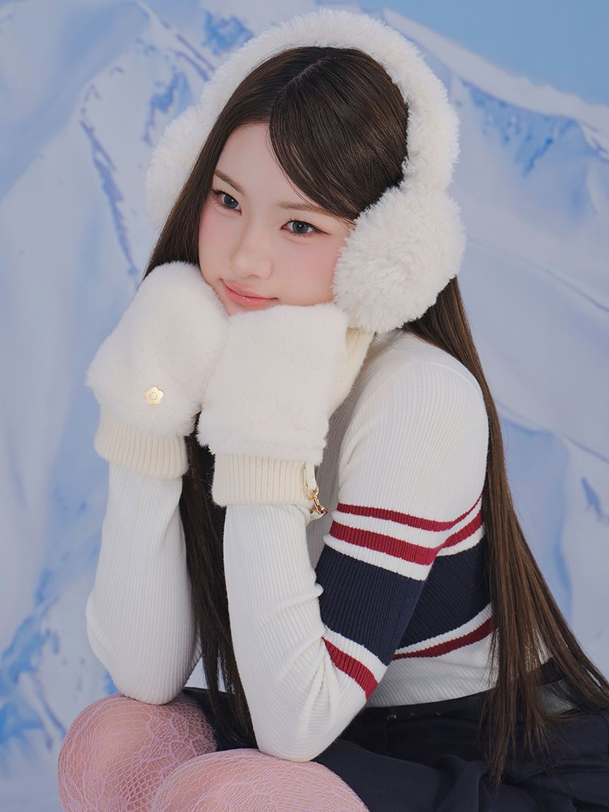 LILY BROWN「【LILY BROWN&times;MARY QUANT】デイジーモチーフファーミトン(Hearts2Hearts着用)」|手袋|