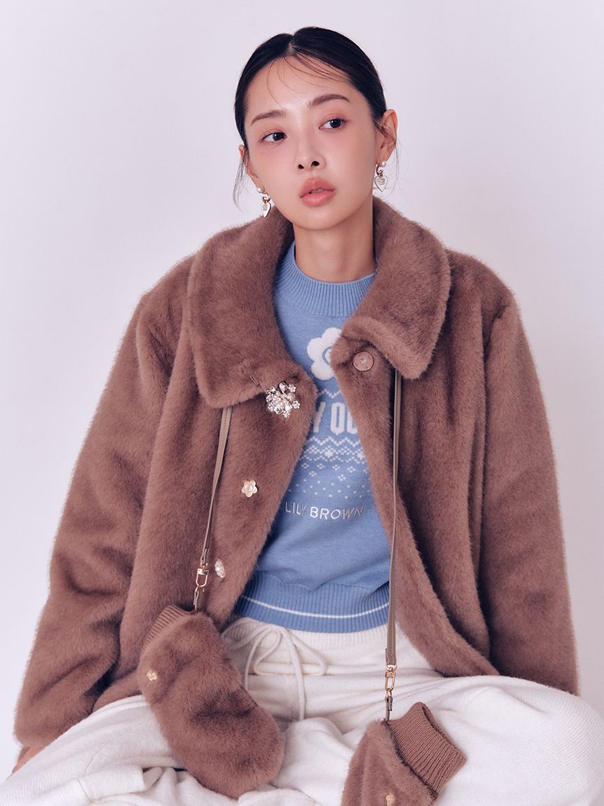 LILY BROWN「【LILY BROWN&times;MARY QUANT】デイジーモチーフファーミトン(Hearts2Hearts着用)」|手袋|