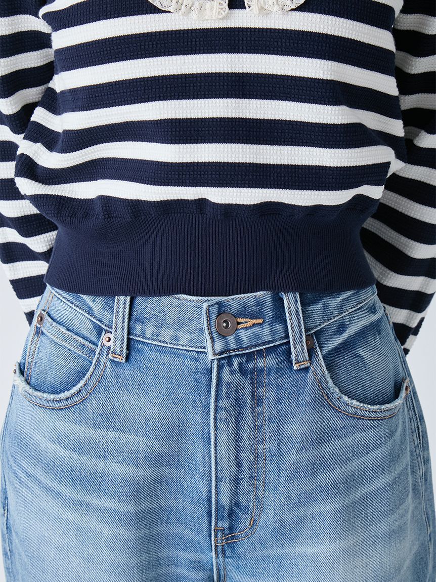 LILY BROWN「レースカラーニットトップス」|ニット・セーター|