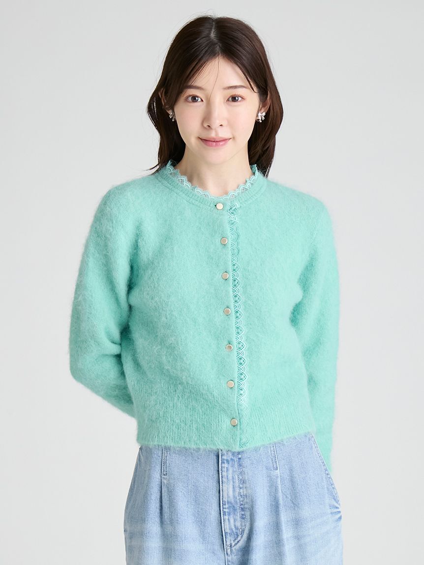 CELFORD「レーストリミングニットカーディガン」|カーディガン|