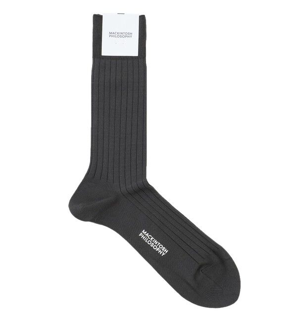 MACKINTOSH PHILOSOPHY「リブストライプ ビジネスソックス」|ソックス|グレー