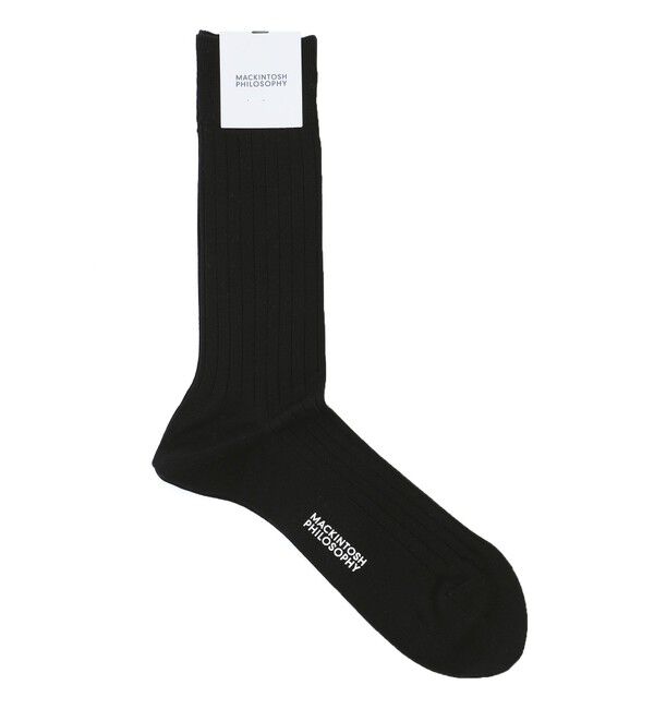 MACKINTOSH PHILOSOPHY「リブストライプ ビジネスソックス」|ソックス|ブラック