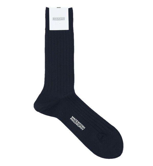 MACKINTOSH PHILOSOPHY「リブストライプ ビジネスソックス」|ソックス|ネイビー