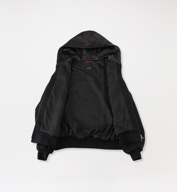  「バイマテリアルコンビ フードジャケット」|ブルゾン・スタジャン|