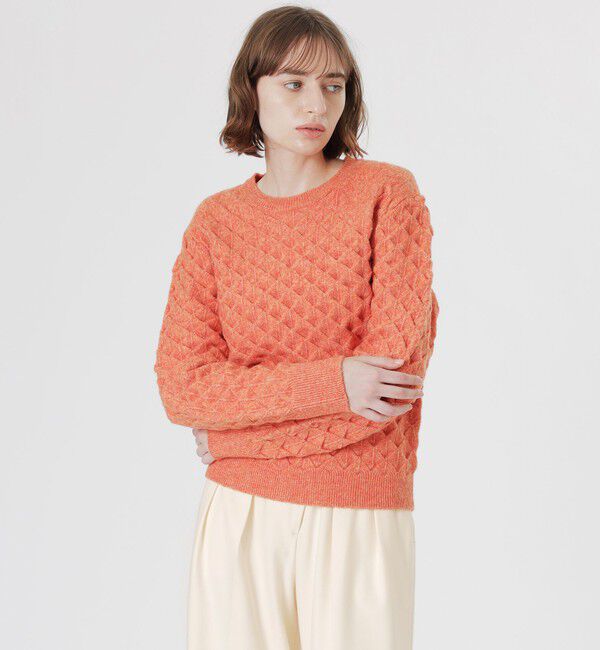  「バンピーニットプルオーバー」|ニット・セーター|オレンジ
