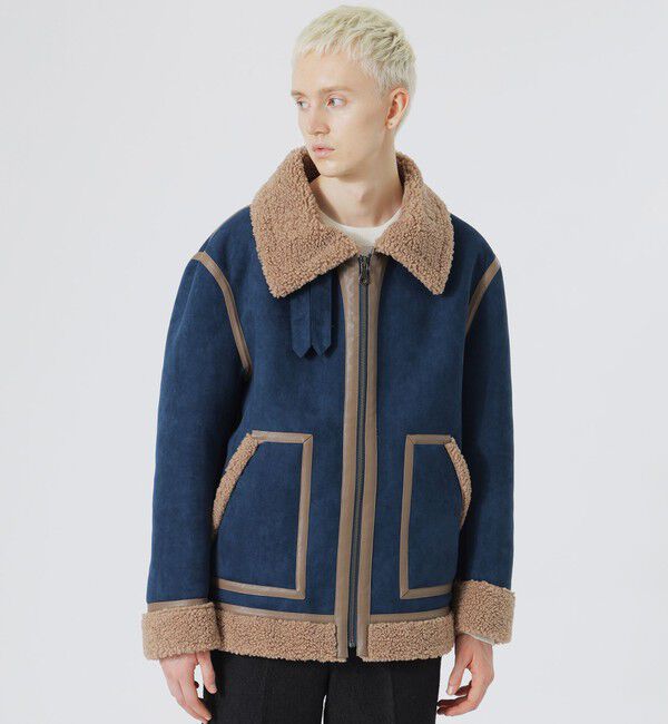  「【Safari12月号掲載】スエードライク ボマージャケット」|ブルゾン・スタジャン|サックスブルー5