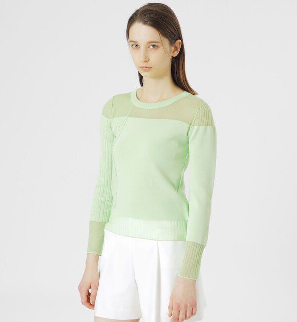 「【ドラマ着用商品】シアーコンビニットプルオーバー」|ニット・セーター|グリーン