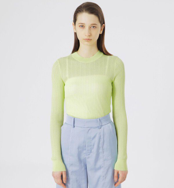  「シアーインナートップス」|ニット・セーター|ライトグリーン