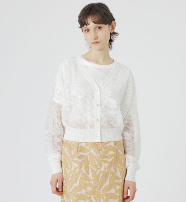  「【ドラマ着用商品】メッシュニットカーディガン」|ニット・セーター|ホワイト