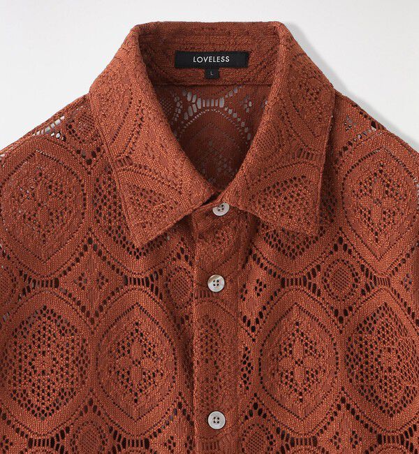  「ジャカードレースショートスリーブシャツ」|シャツ・ブラウス|