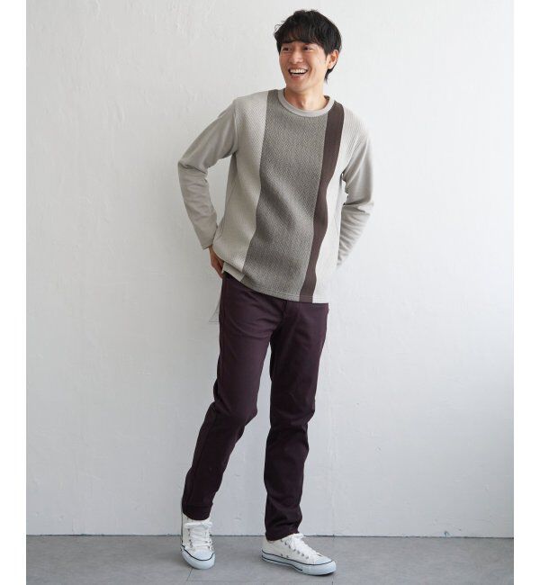 ikka「ブロックスジャカードクルーネック」|パーカー|