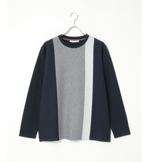 ikka「ブロックスジャカードクルーネック」|パーカー|