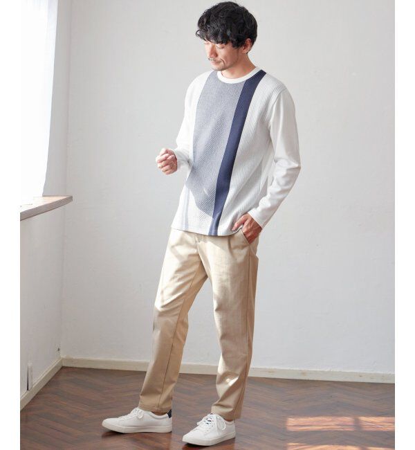 ikka「ブロックスジャカードクルーネック」|パーカー|