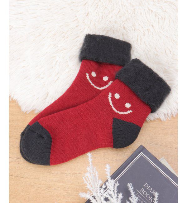 Lbc with Life「裏起毛 ソックススマイリー」|その他|レッド