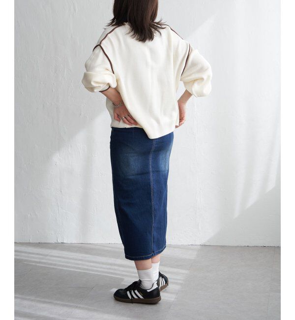 VENCE share style「5Gバイカラーラウンドネックプルオーバー」|ニット・セーター|