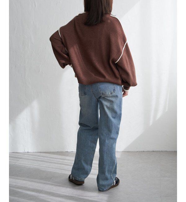 VENCE share style「5Gバイカラーラウンドネックプルオーバー」|ニット・セーター|