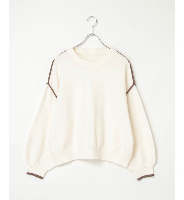 VENCE share style「5Gバイカラーラウンドネックプルオーバー」|ニット・セーター|