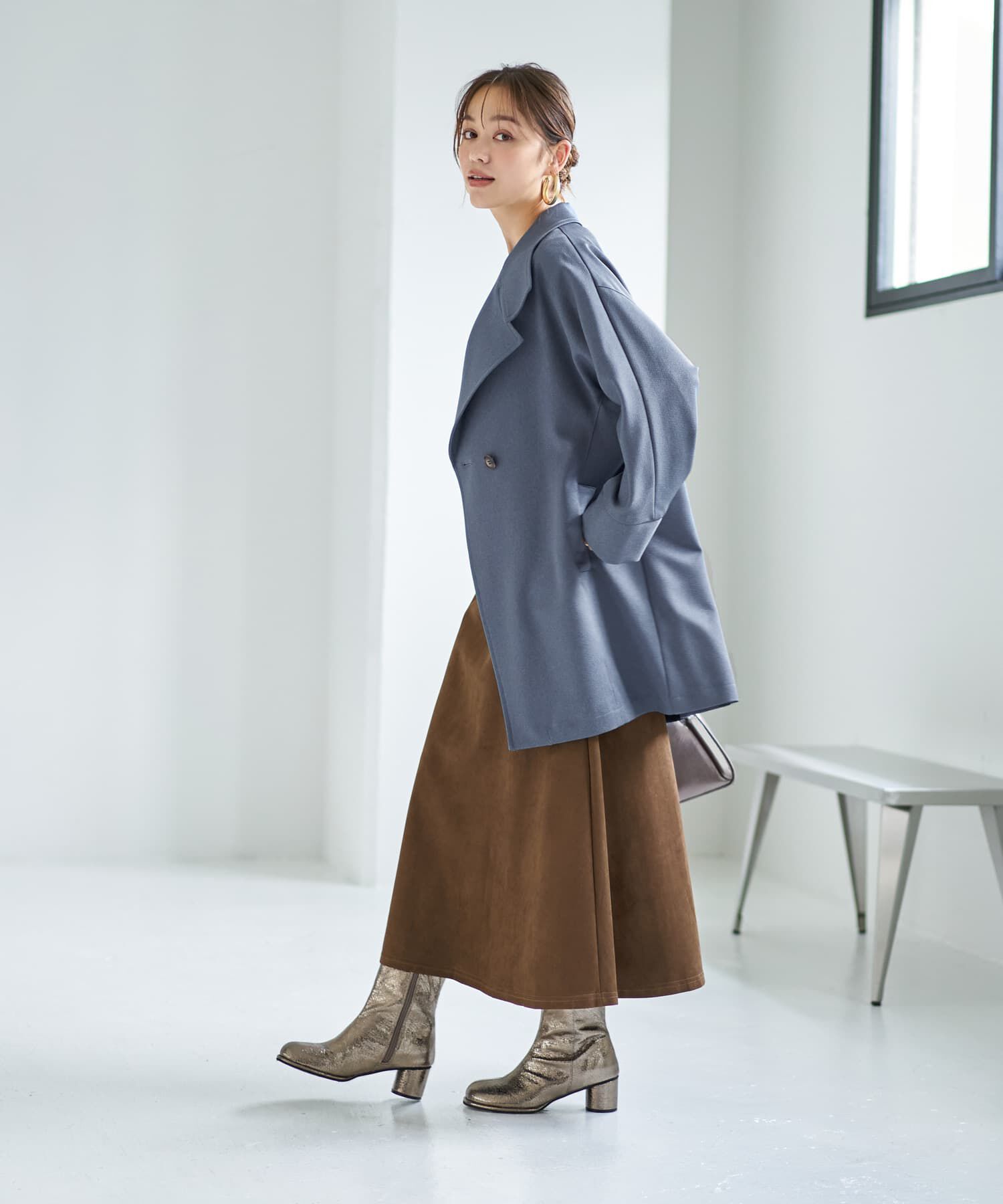 STYLE DELI「ツイル生地2wayネックコート」|ステンカラーコート|