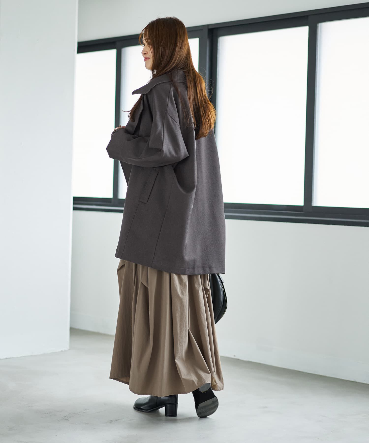 STYLE DELI「ツイル生地2wayネックコート」|ステンカラーコート|