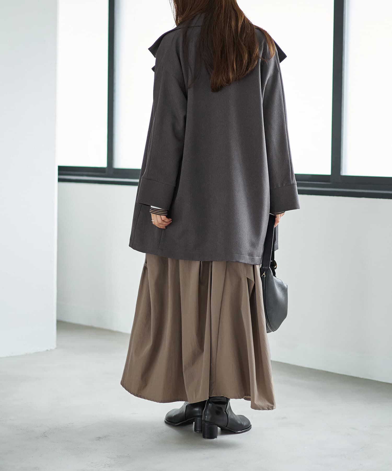 STYLE DELI「ツイル生地2wayネックコート」|ステンカラーコート|