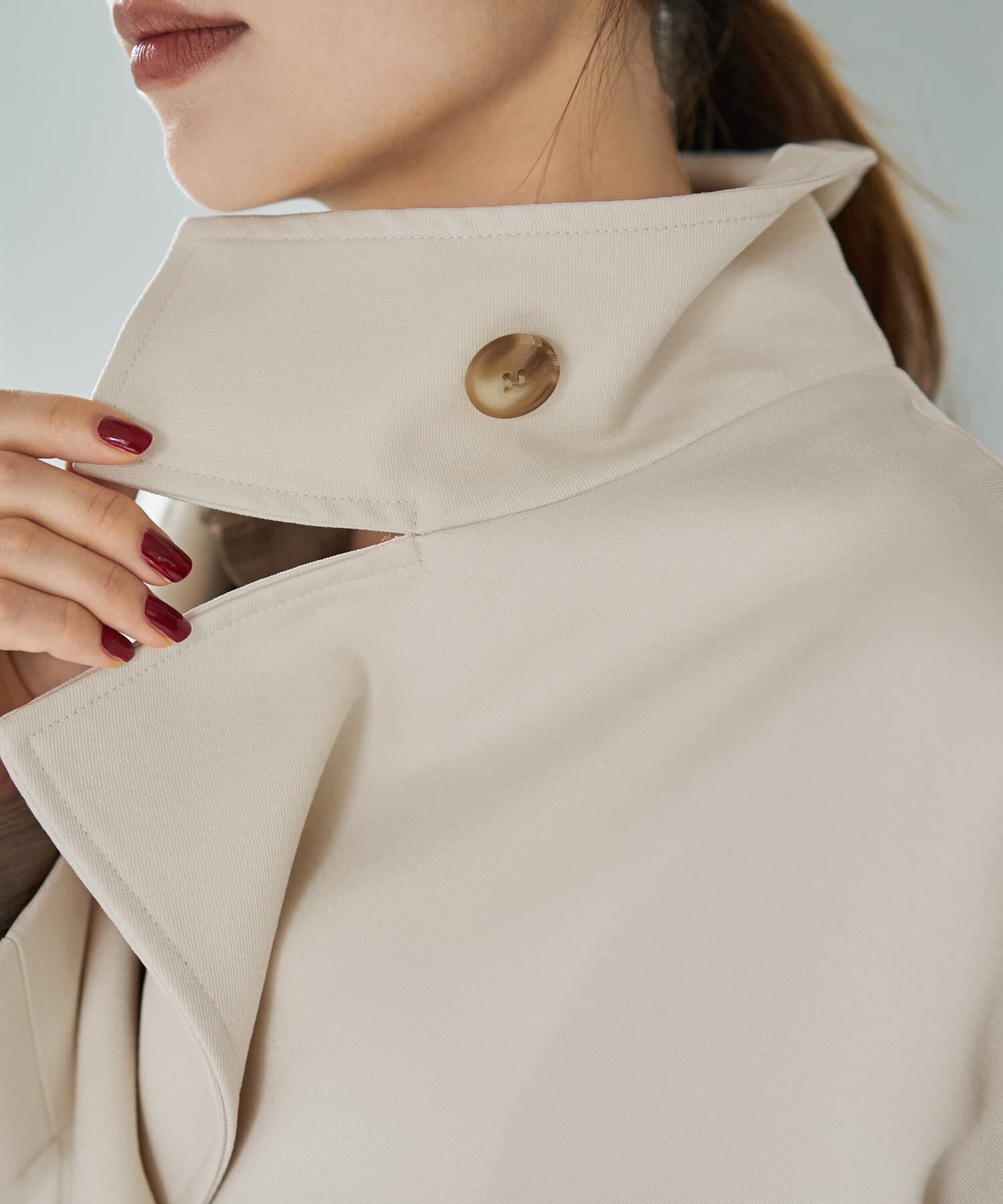 STYLE DELI「ツイル生地2wayネックコート」|ステンカラーコート|