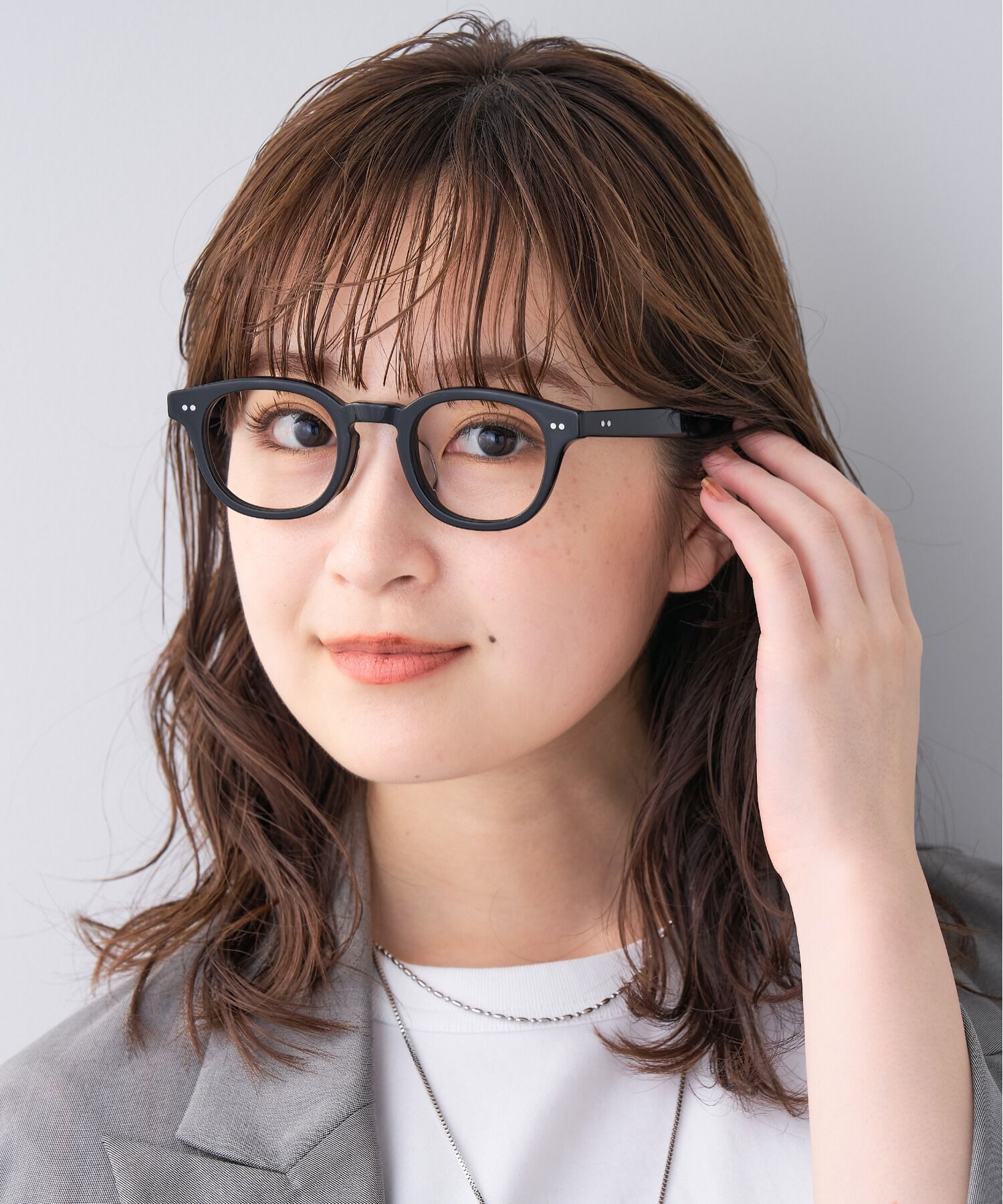  「ウェリントン型 ｜太縁メガネ｜黒縁メガネ｜ ユニセックス｜CLASSIC レンズ交換券付き」|メガネ|