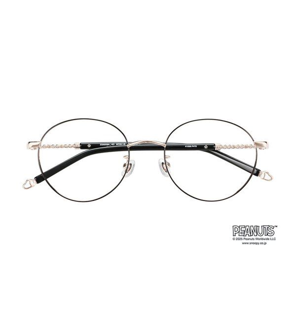  「Zoff PEANUTS メガネ | スヌーピー オラフ アンディ SNOOPY 眼鏡 伊達メガネ 度付き  レンズ交換券付」|メガネ|ブラック