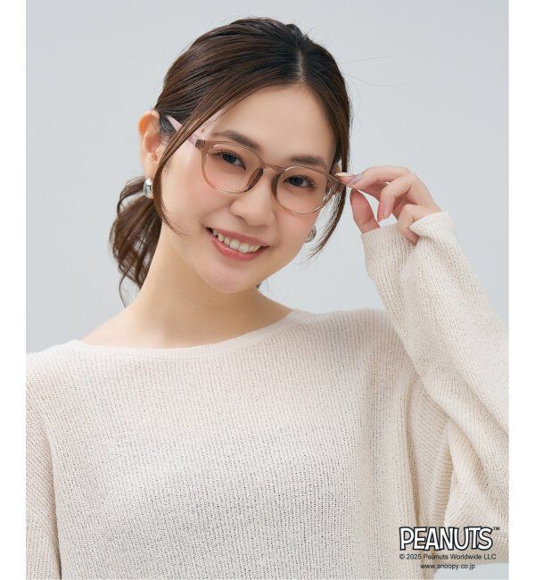  「Zoff PEANUTS メガネ | スヌーピー オラフ アンディ SNOOPY 軽量 眼鏡 伊達メガネ 度付き  レンズ交換券付」|メガネ|ライトピンク