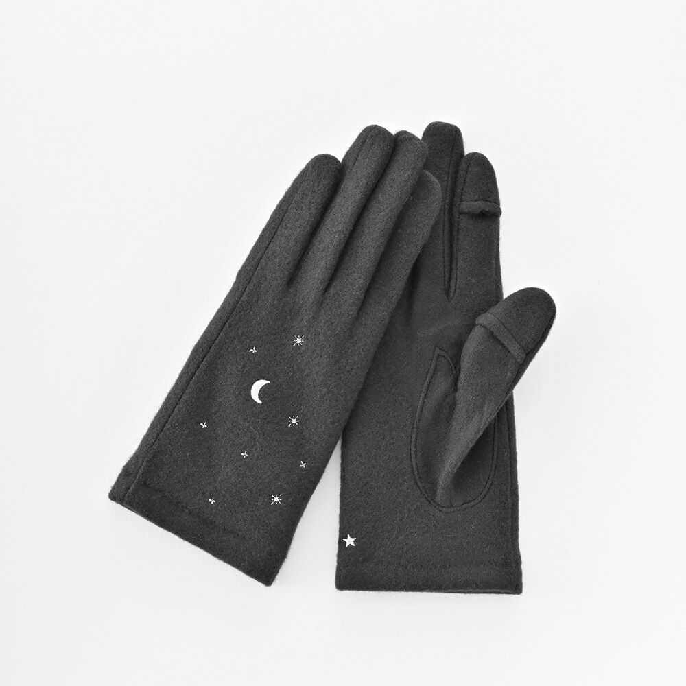 BACKYARD FAMILY「クロダ 手袋 レディース 通販 グローブ 手ぶくろ 暖かい かわいい 刺繍 スマートフォン対応」|手袋|グレー1