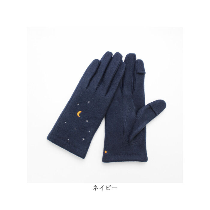 BACKYARD FAMILY「クロダ 手袋 レディース 通販 グローブ 手ぶくろ 暖かい かわいい 刺繍 スマートフォン対応」|手袋|