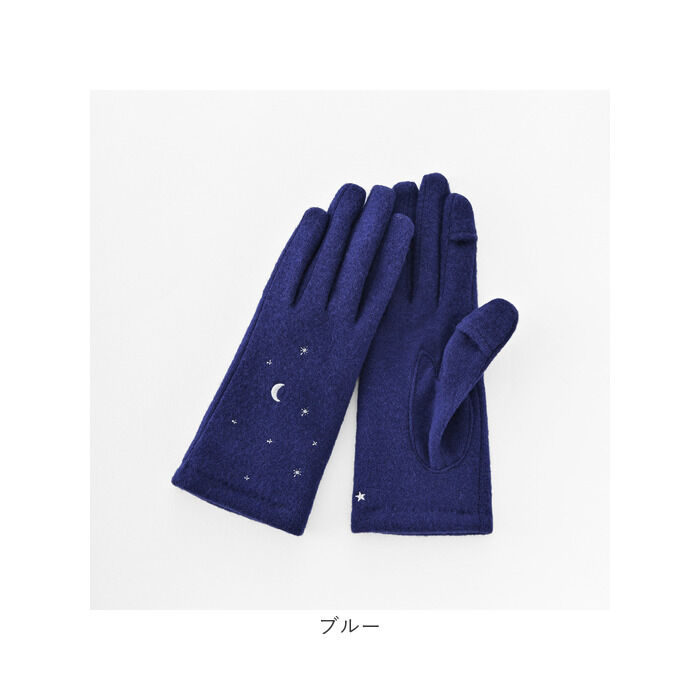 BACKYARD FAMILY「クロダ 手袋 レディース 通販 グローブ 手ぶくろ 暖かい かわいい 刺繍 スマートフォン対応」|手袋|