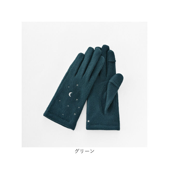 BACKYARD FAMILY「クロダ 手袋 レディース 通販 グローブ 手ぶくろ 暖かい かわいい 刺繍 スマートフォン対応」|手袋|