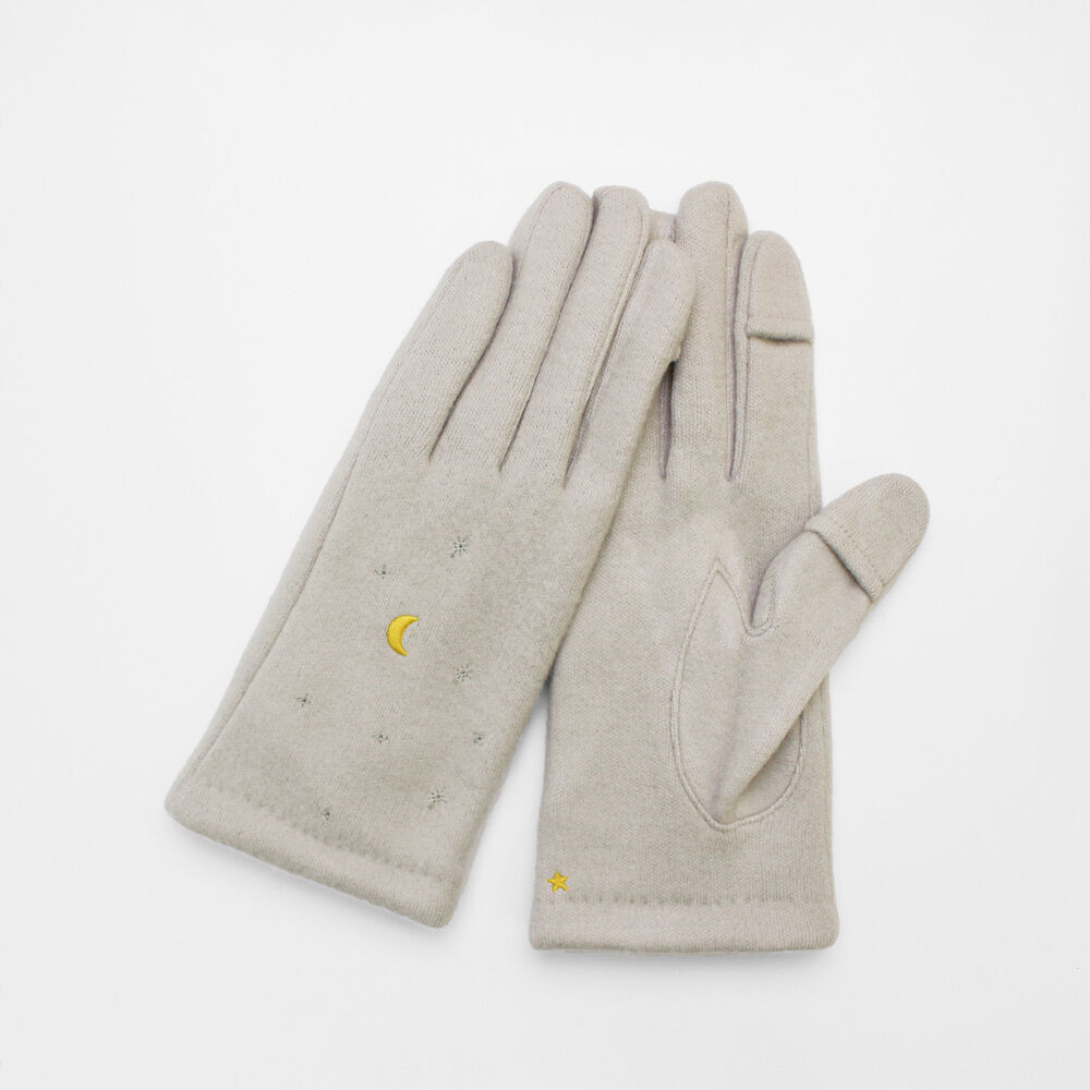 BACKYARD FAMILY「クロダ 手袋 レディース 通販 グローブ 手ぶくろ 暖かい かわいい 刺繍 スマートフォン対応」|手袋|グレー2