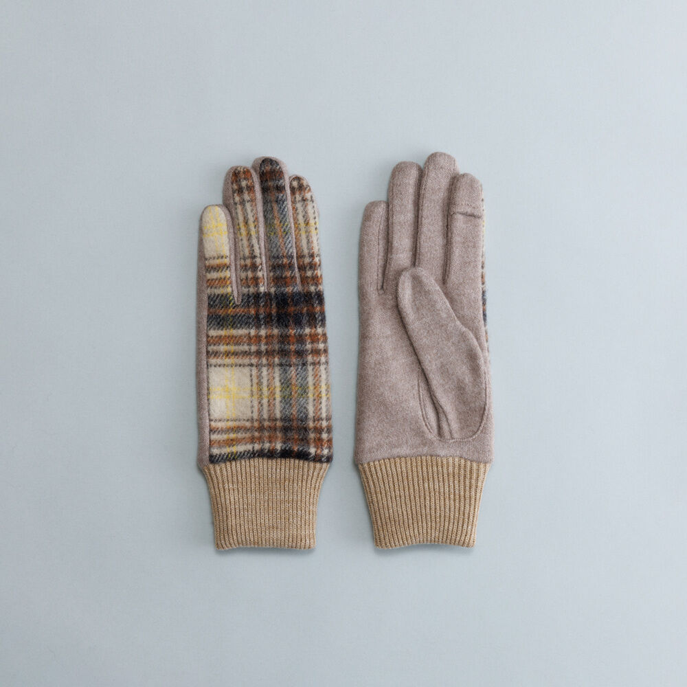 BACKYARD FAMILY「クロダ 手袋 レディース 通販 グローブ 手ぶくろ 暖かい かわいい 通勤 通学 タータンチェック」|手袋|ベージュ1