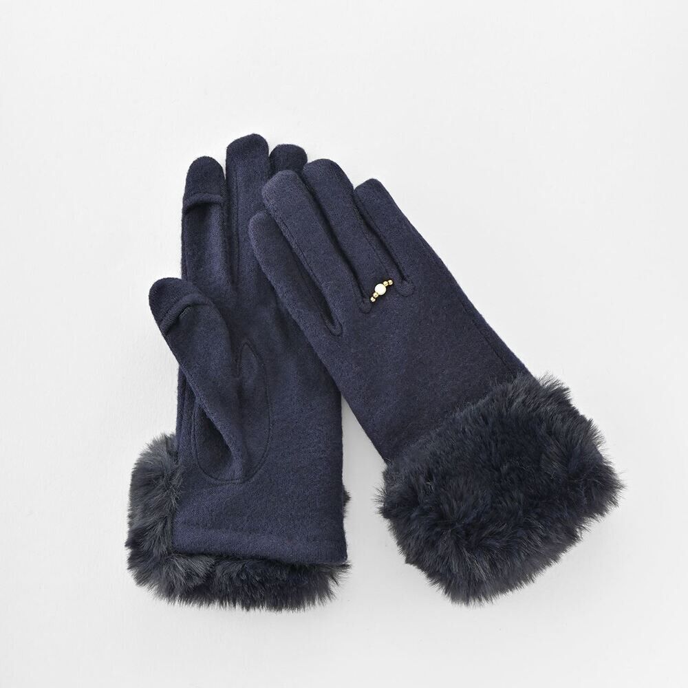 BACKYARD FAMILY「クロダ 手袋 レディース 通販 グローブ 手ぶくろ 暖かい かわいい スマートフォン対応 スマホ」|手袋|ブルー1