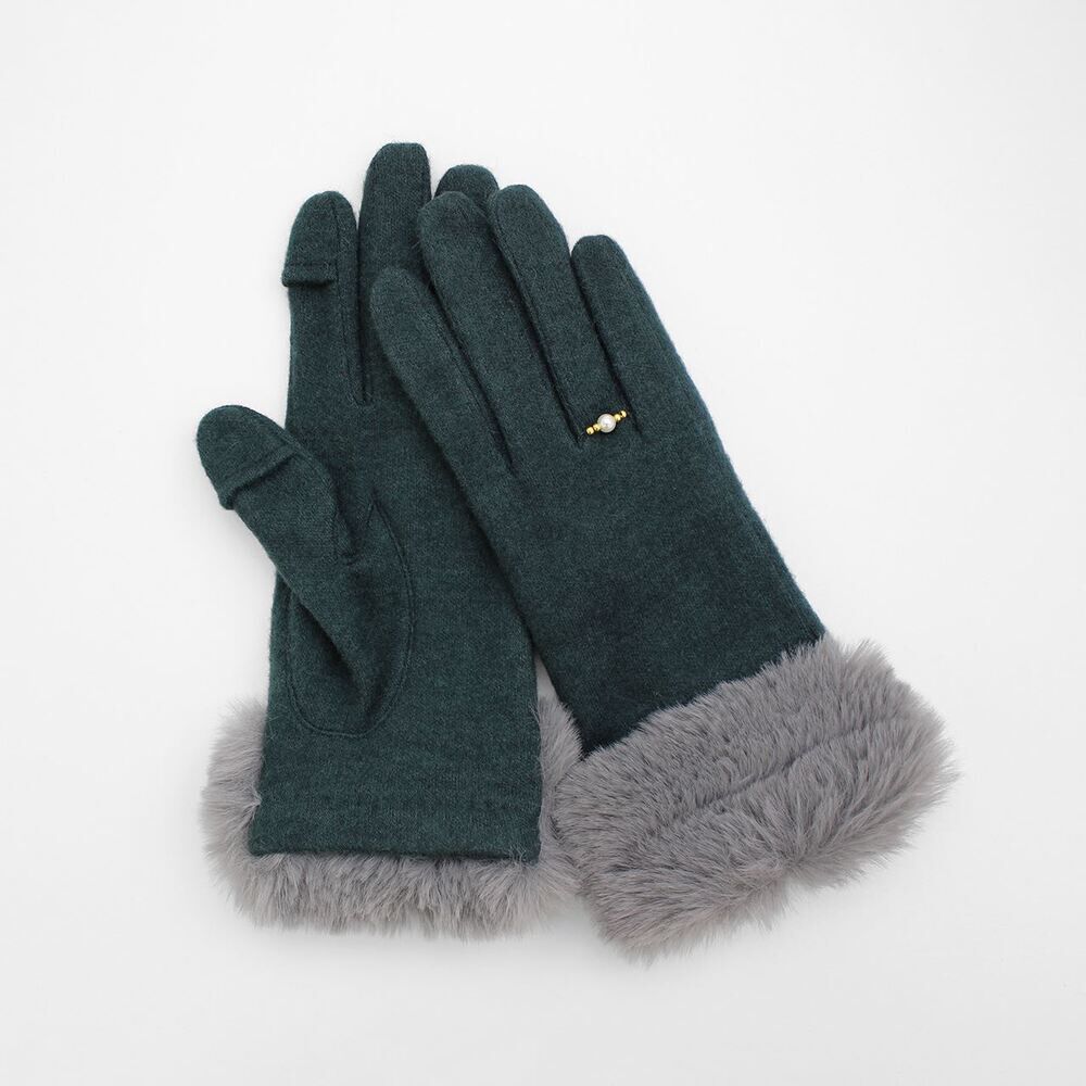 BACKYARD FAMILY「クロダ 手袋 レディース 通販 グローブ 手ぶくろ 暖かい かわいい スマートフォン対応 スマホ」|手袋|グリーン1