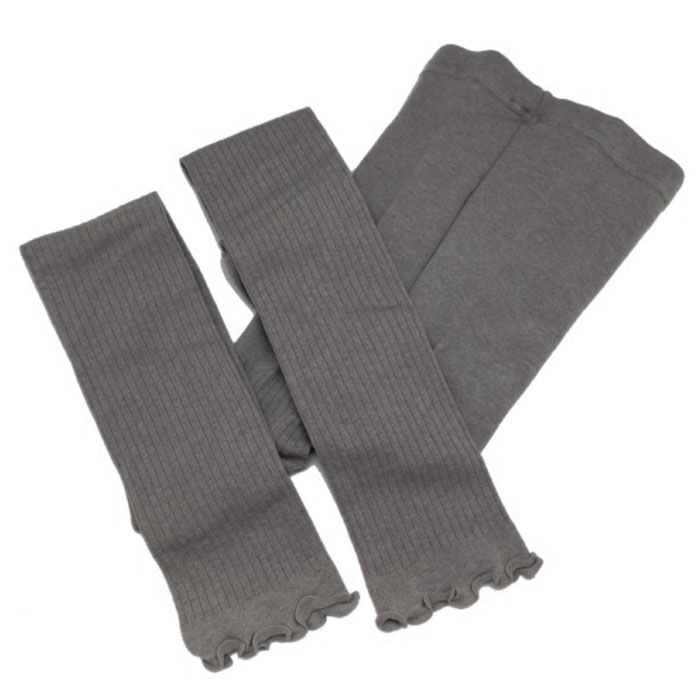 BACKYARD FAMILY「リブ レディース レギンス 通販 スパッツ リネン混 リブレギンス 10分丈 裾フリル シンプル」|その他|