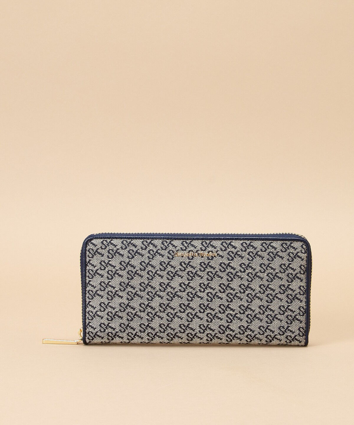 Samantha Thavasa「ST Jacquard ラウンド長財布」|財布|ネイビー