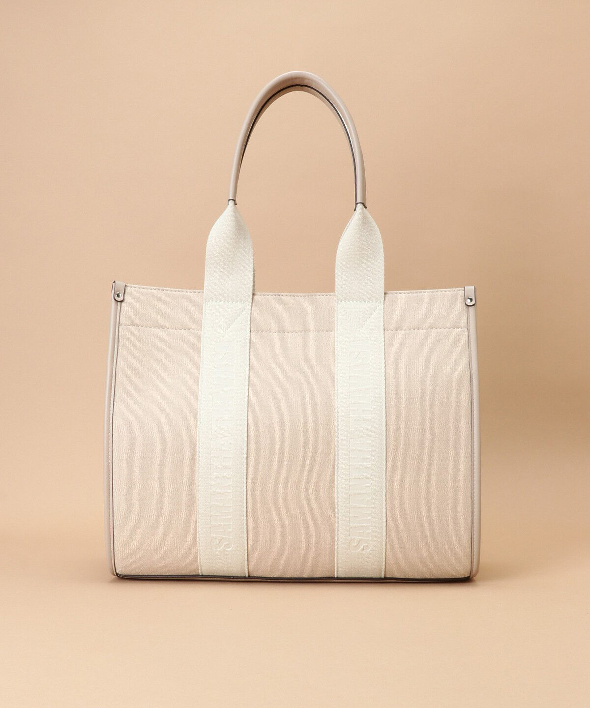 Samantha Thavasa「スクエアキャンバストート 大サイズ」|トートバッグ|ベージュ