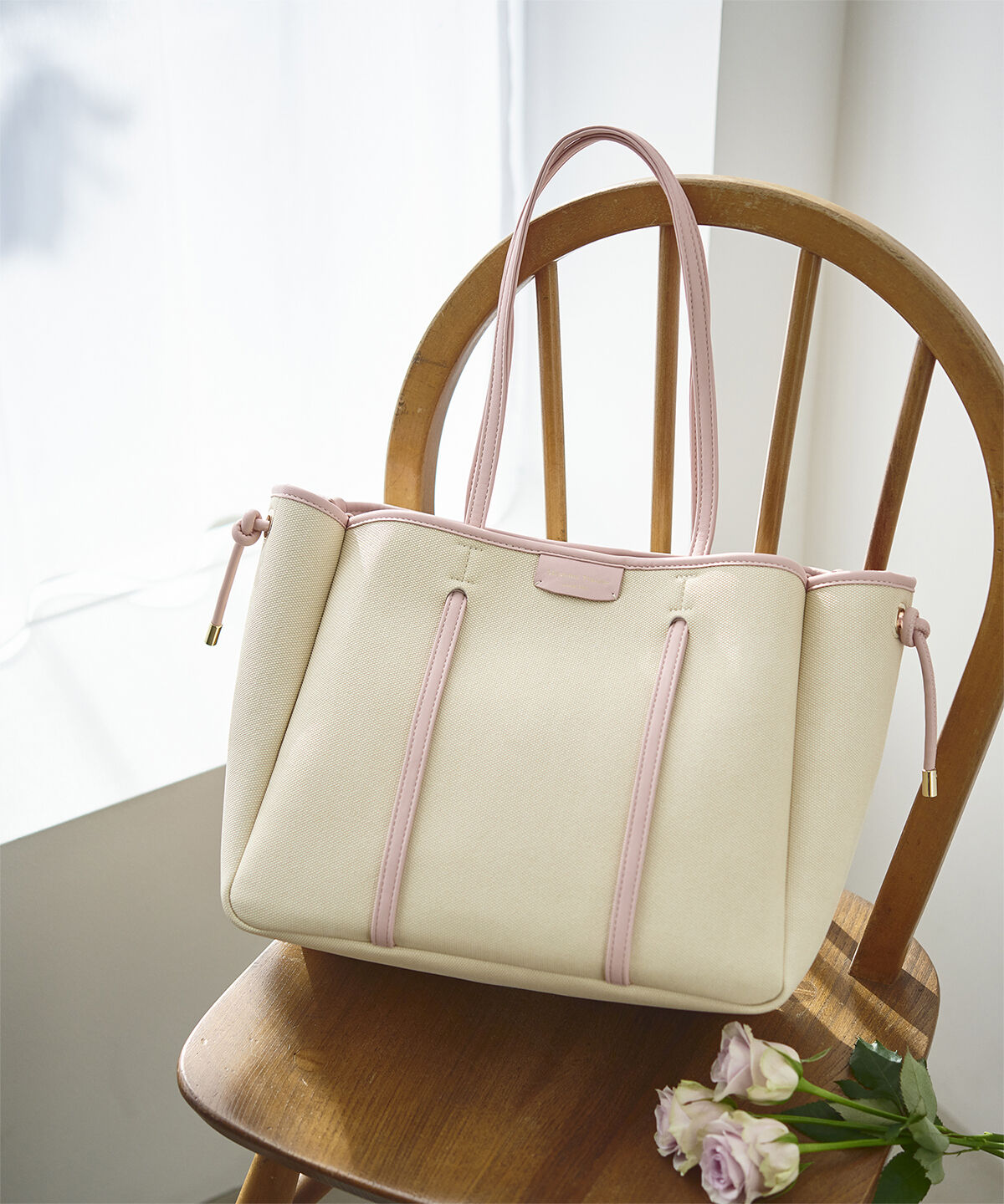 Samantha Thavasa「キャンバスデザイン 合皮トートバッグ 大サイズ」|トートバッグ|