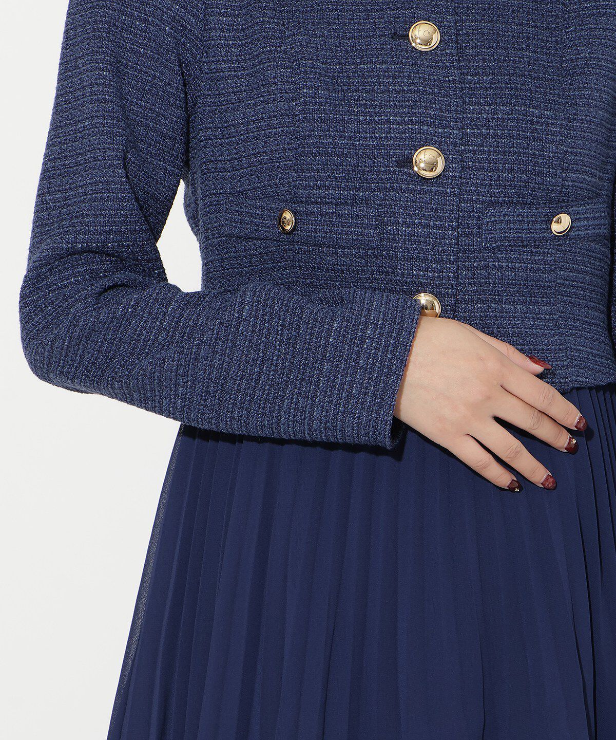 アンドクチュール「ツイードジャケットドッキングワンピース」|ワンピース|