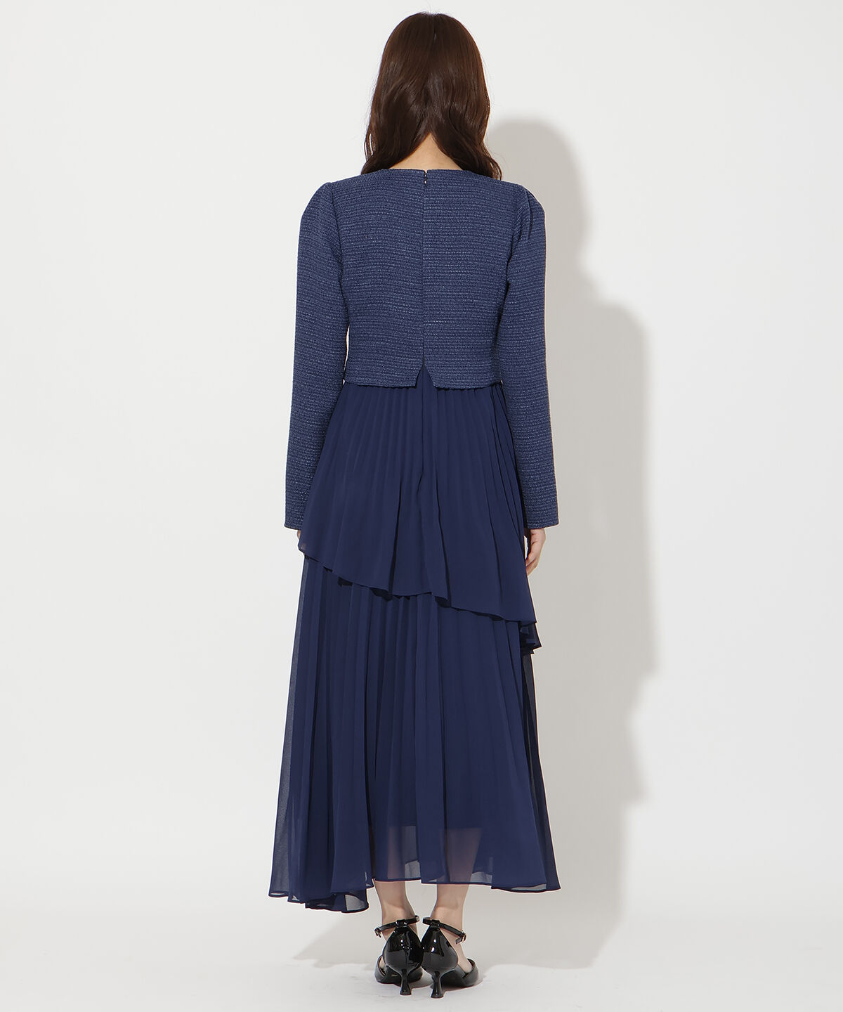 アンドクチュール「ツイードジャケットドッキングワンピース」|ワンピース|